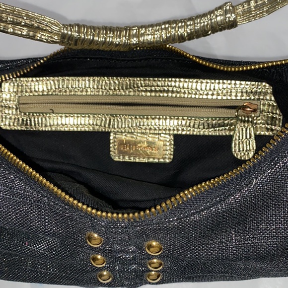 BCBGirls studded coated denim canvas clutch bag - Picture 12 of 14